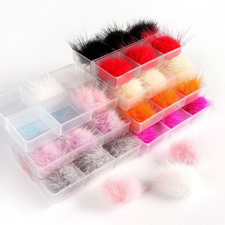Pudełko 6 sztuk 3d Sofy magnetyczny pompon do paznokci