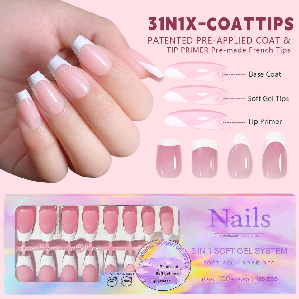 French Tip Press na paznokciu