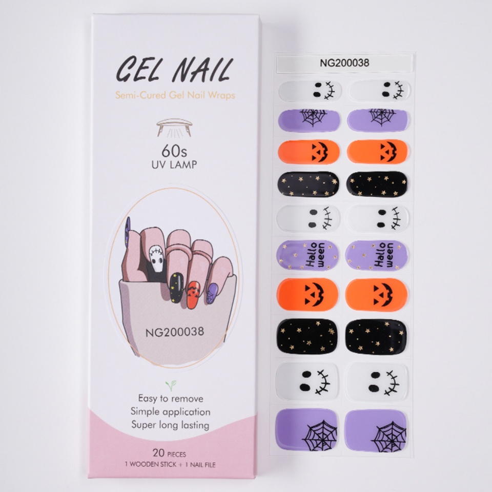Halloweenowe naklejki do manicure żelowego