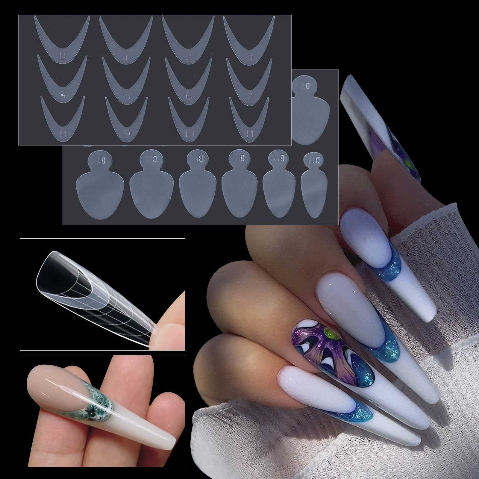 Silikonowe naklejki do francuskiego manicure na formę do paznokci